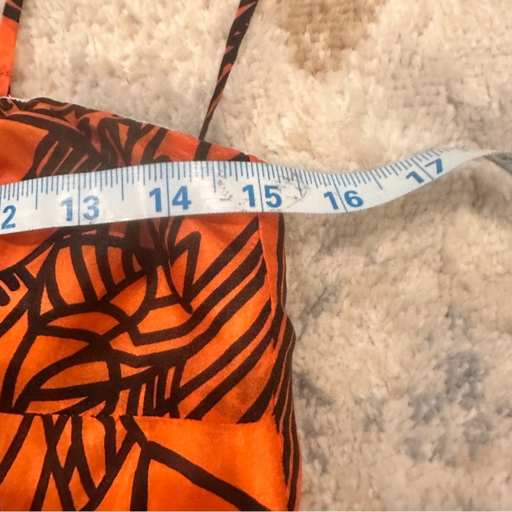 Aryn K.100% Silk Dress For Anthropologie Burnt‎ Orange and Black Sz Small - Picture 15 of 16